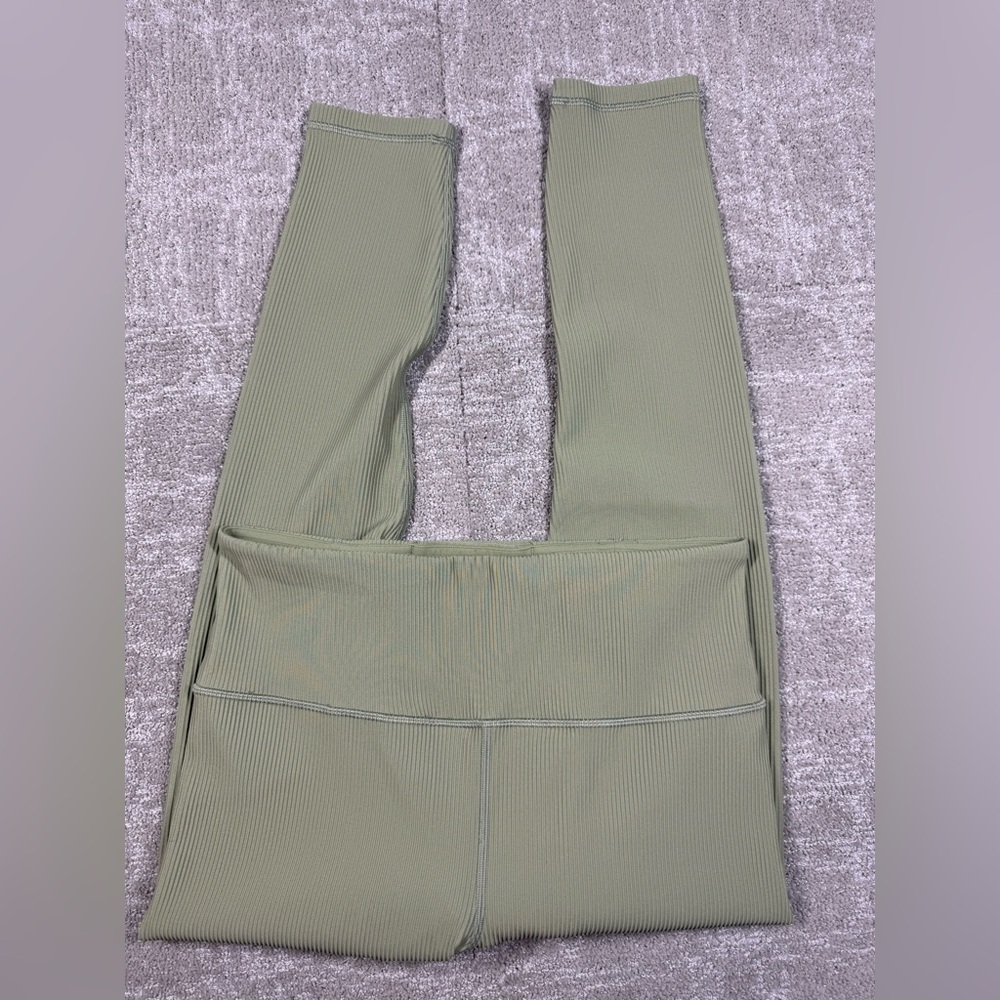 Athleta Green Elation Rib Tight Legging Active Work Out Womens Size Large